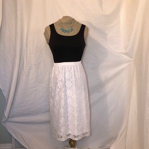 White lace skirt